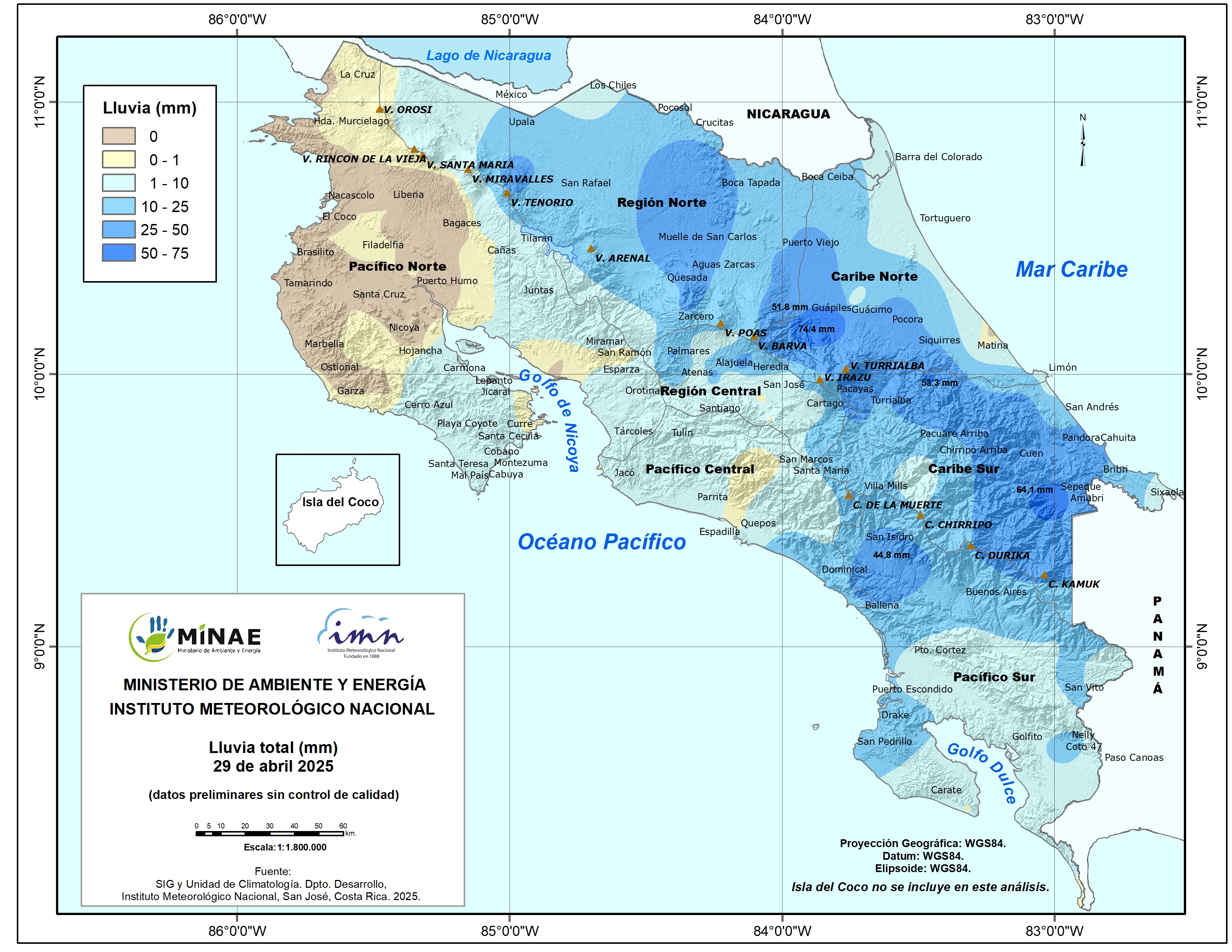 Mapa diario de Isoyetas