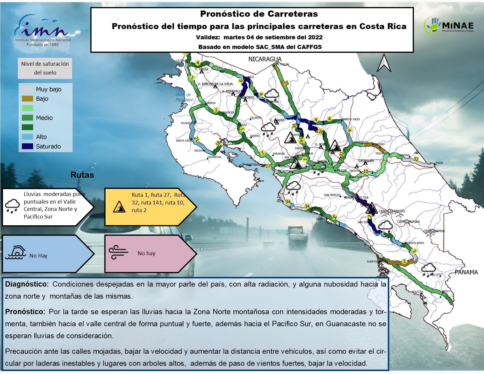 Imagen pronóstico de carreteras